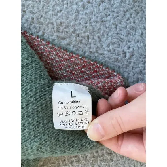 Mushroom Crop Tank Top Halter Large Knit V-Neck Cottagecore Red Green Bralette - Picture 6 of 12